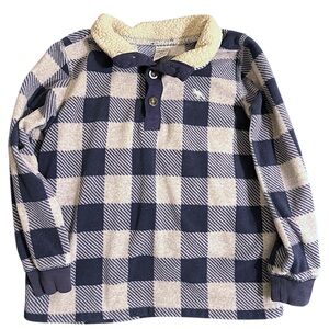 Boys Carter's Navy and White Plaid 1/4 Zip with Fleece Collar | 5t